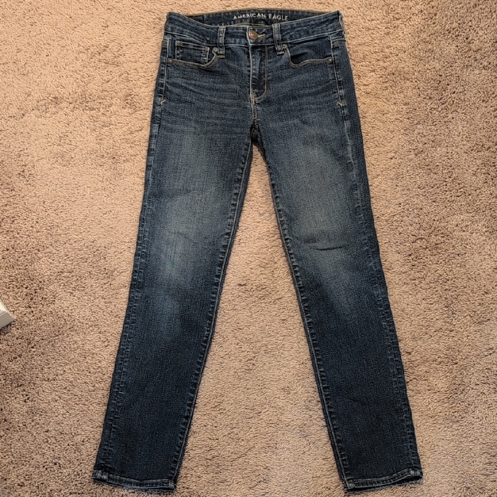 American Eagle Outfitters Women's Dark Blue Skinny Jeans